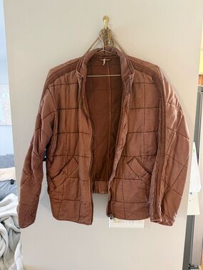 Free People Quilted Brownish/Dusty Rose  Jacket